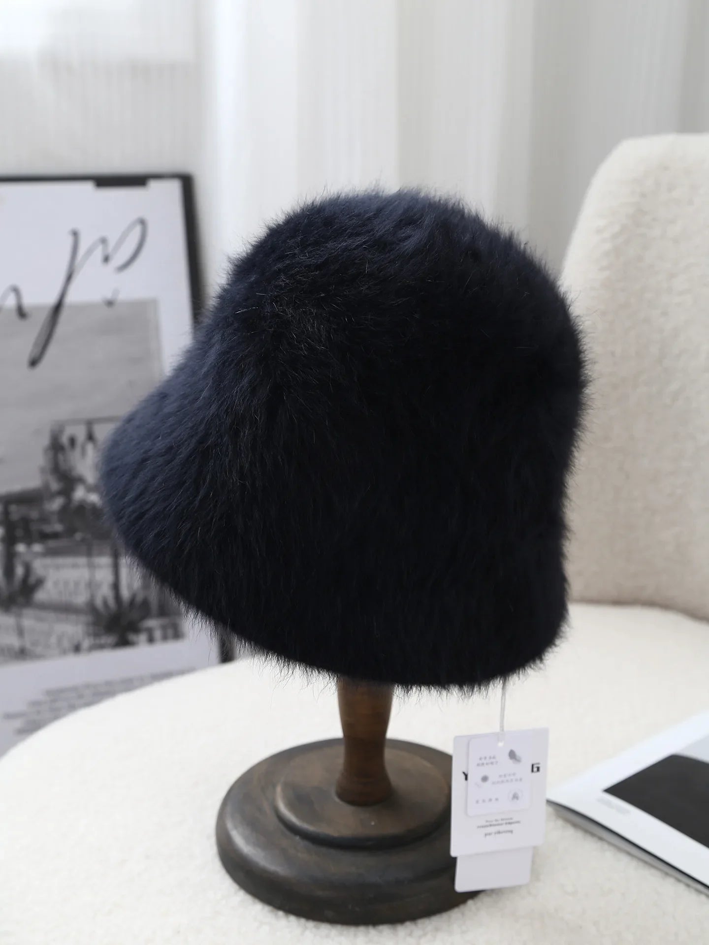 Warm Rabbit Fur Knitted Winter Bucket Hat