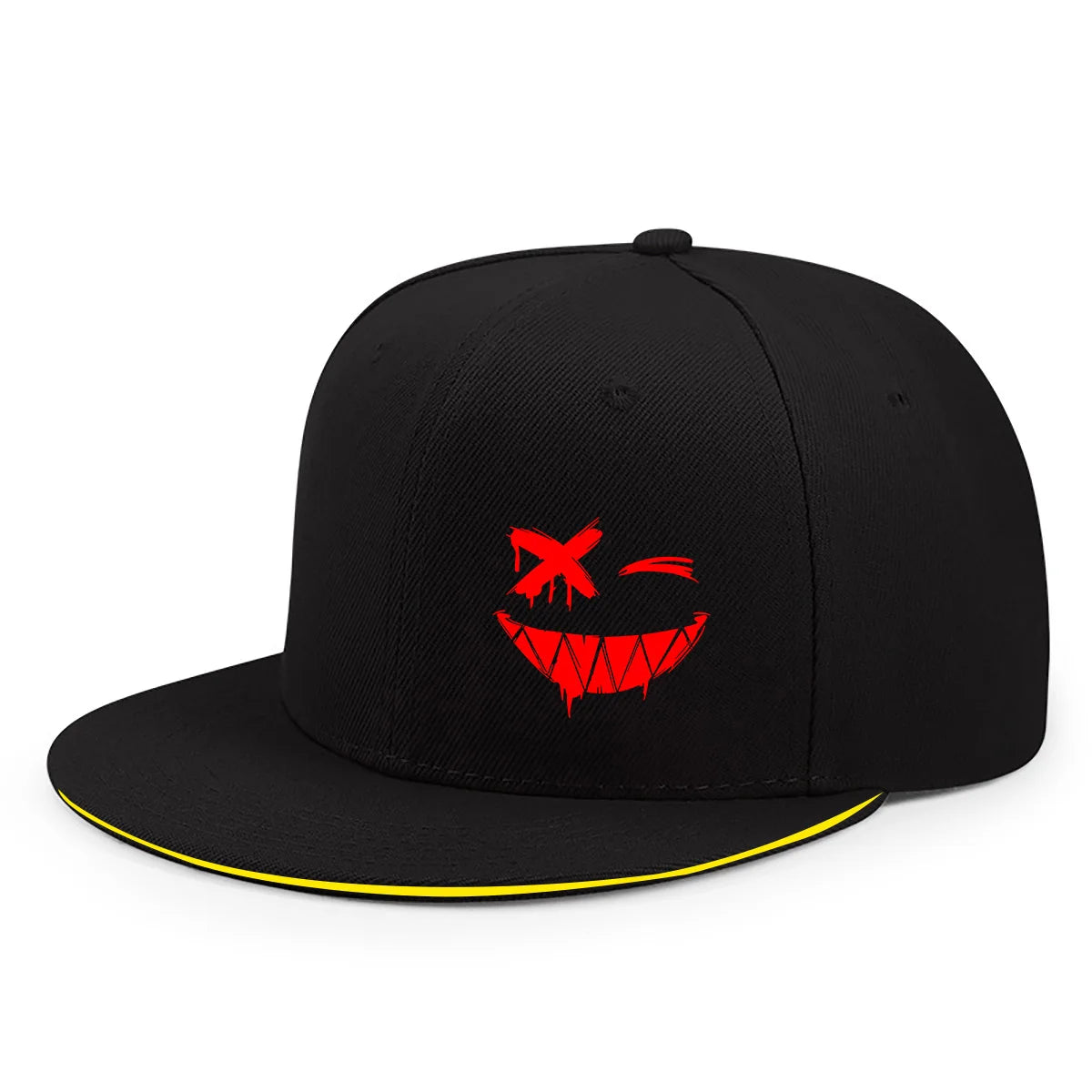 Red XX Smiling Face Snapback Cap Streetwear