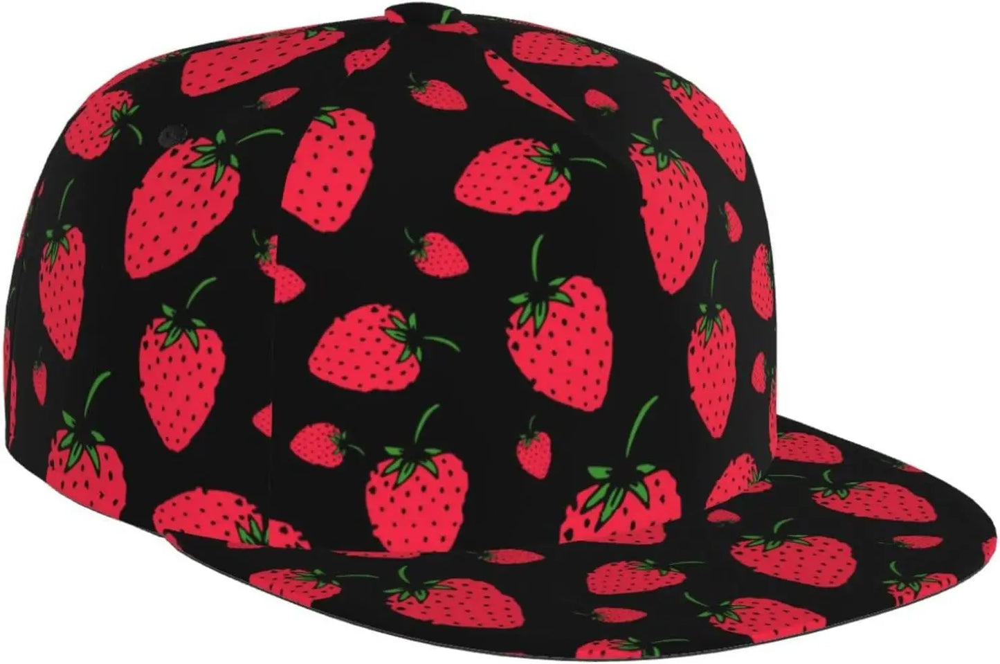 Cute Strawberry Flat Brim Snapback Cap