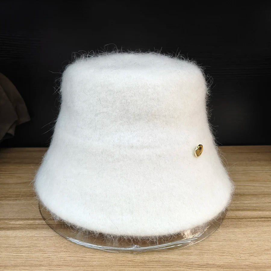 Japanese Rabbit Fur Wool Blend Bucket Hat