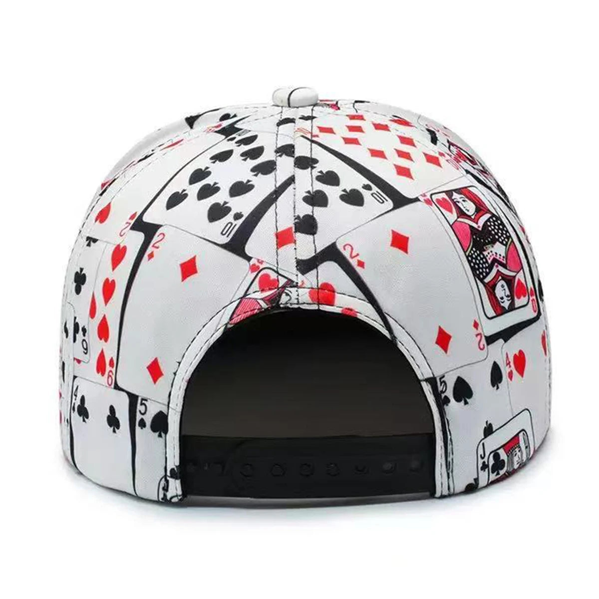 Poker Card Print Hip Hop Cap