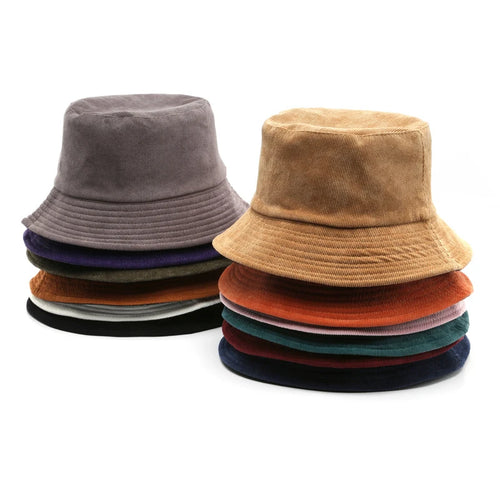 Corduroy Bucket Hat For Women Men New