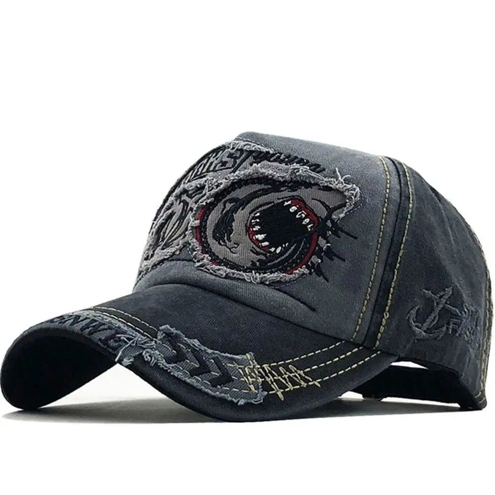 Embroidered Shark Snapback Baseball Cap