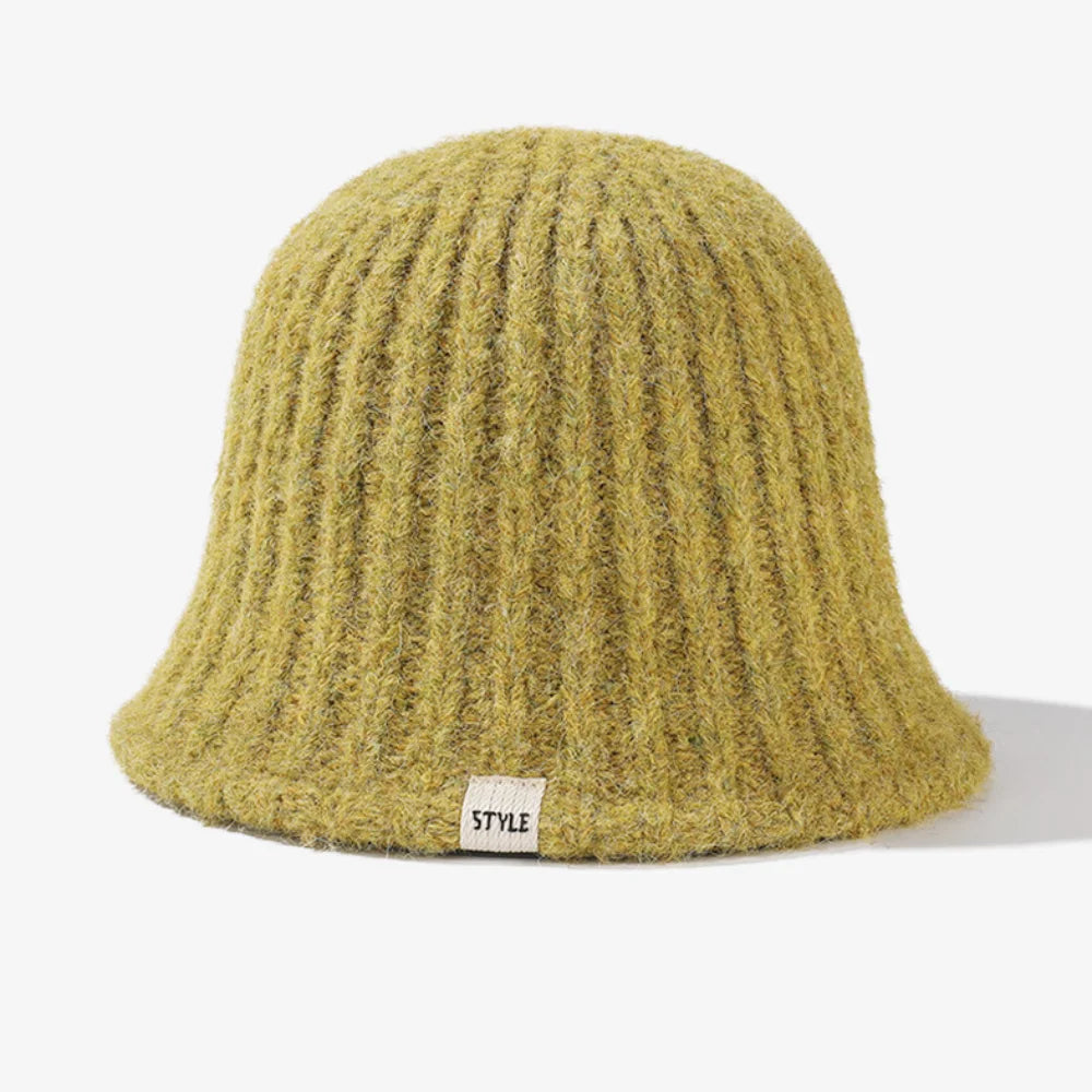 Striped Knit Big Head Bucket Hat