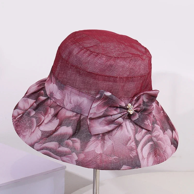 Women’s Butterfly Knot Floral Summer Bucket Hat