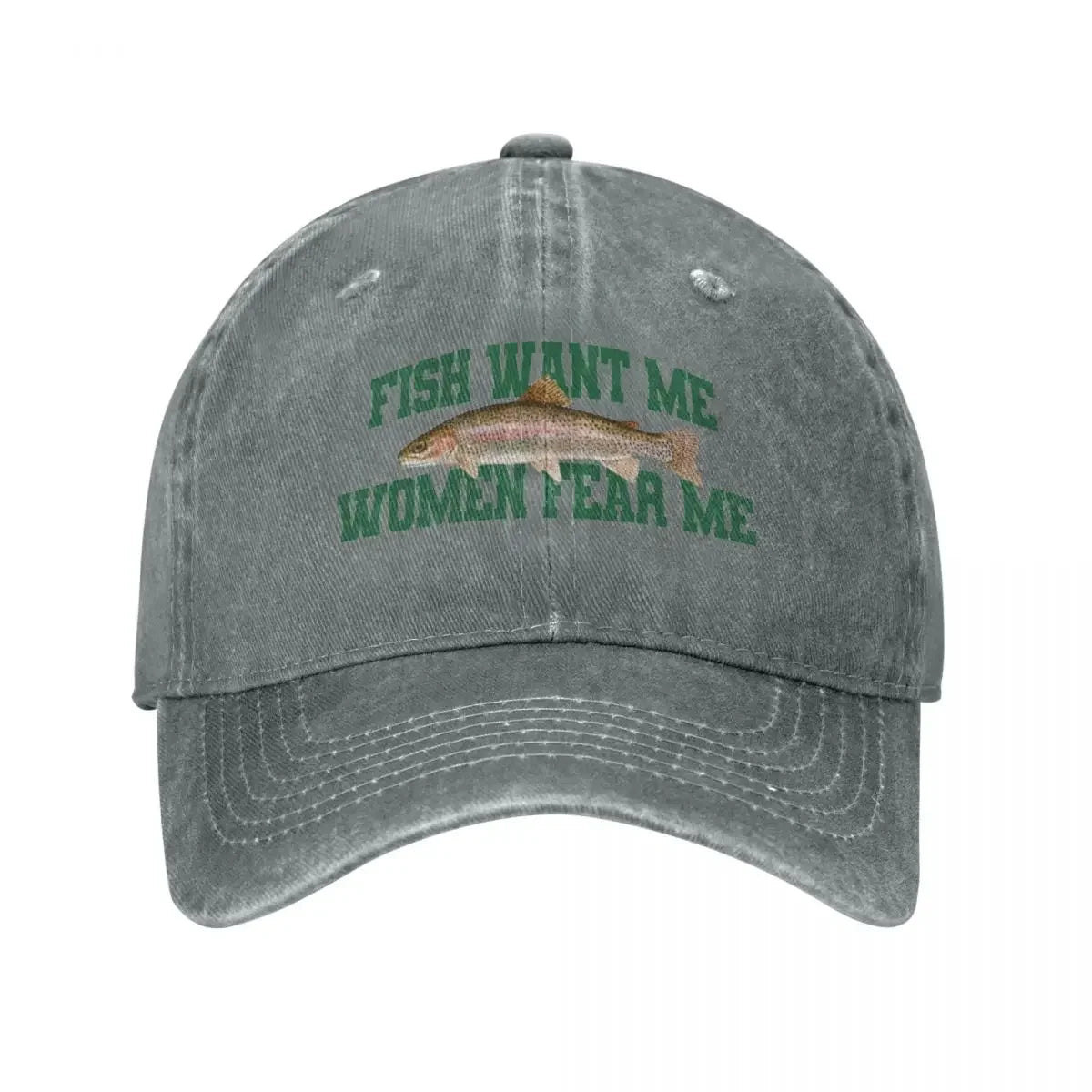 Fear Me Fish Denim Baseball Cap