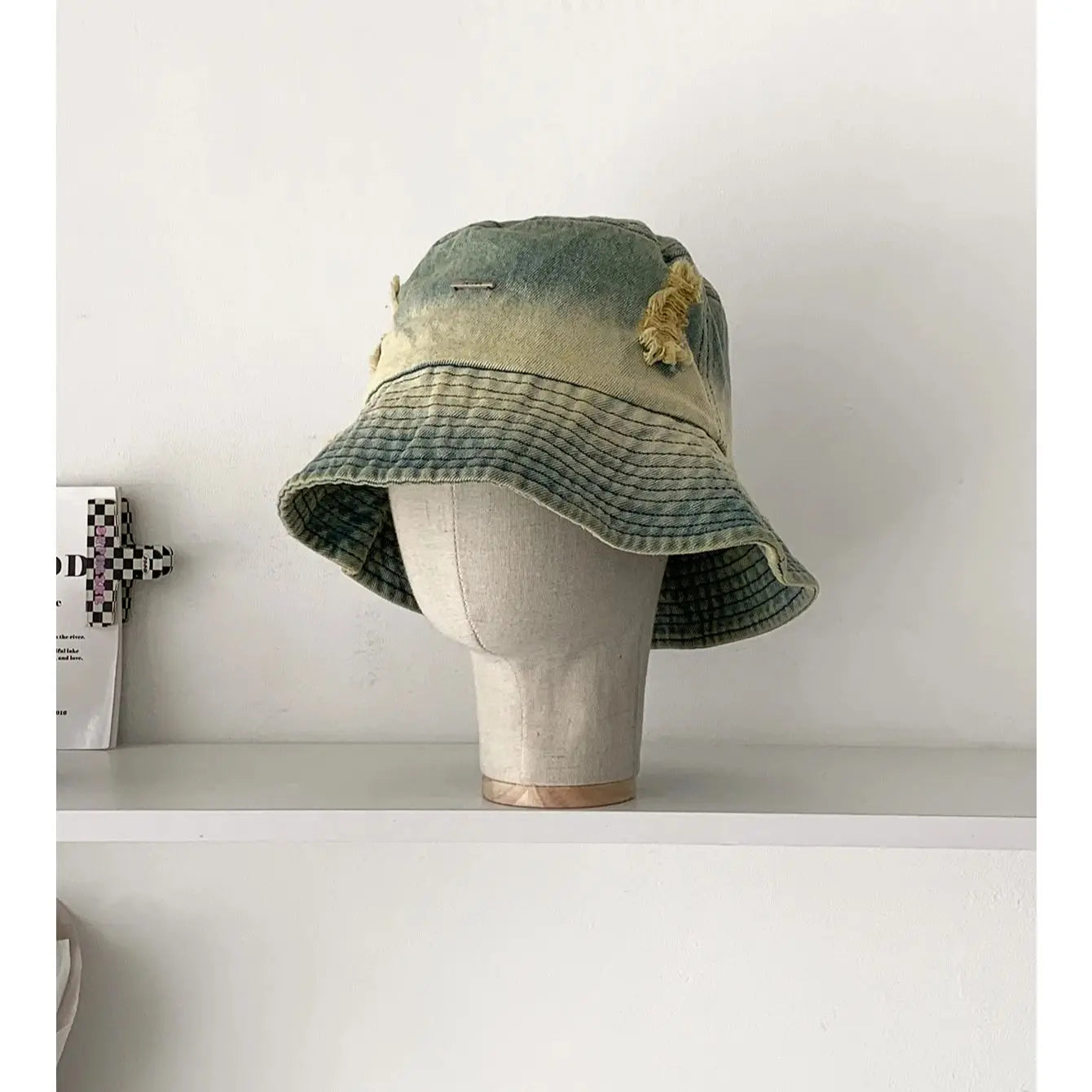 Retro Washed Ripped Denim Fisherman Hat