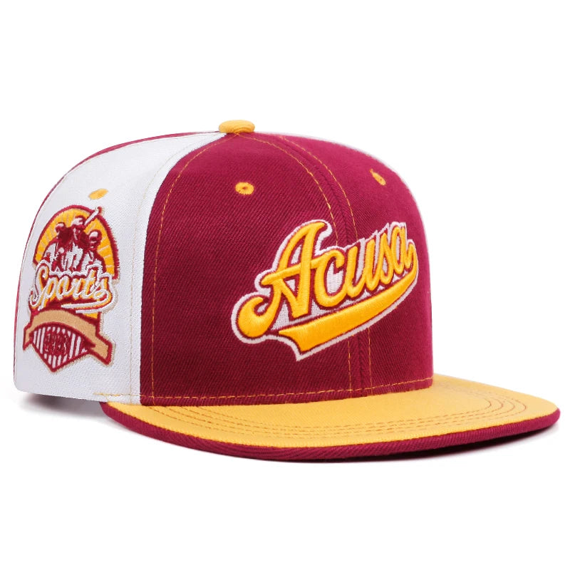 ACUSA Color Block Flat Brim Snapback Cap