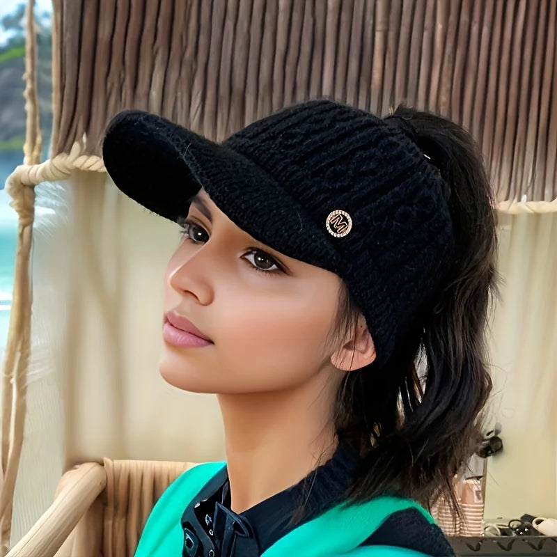Women's Knitted Ear Protection Baseball Cap