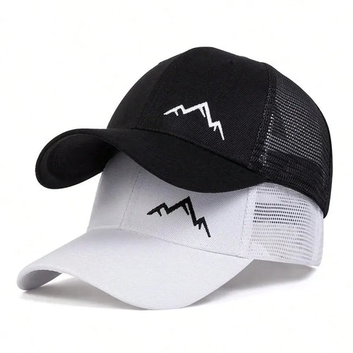 Unisex Mountain Range Embroidery Baseball Net Caps