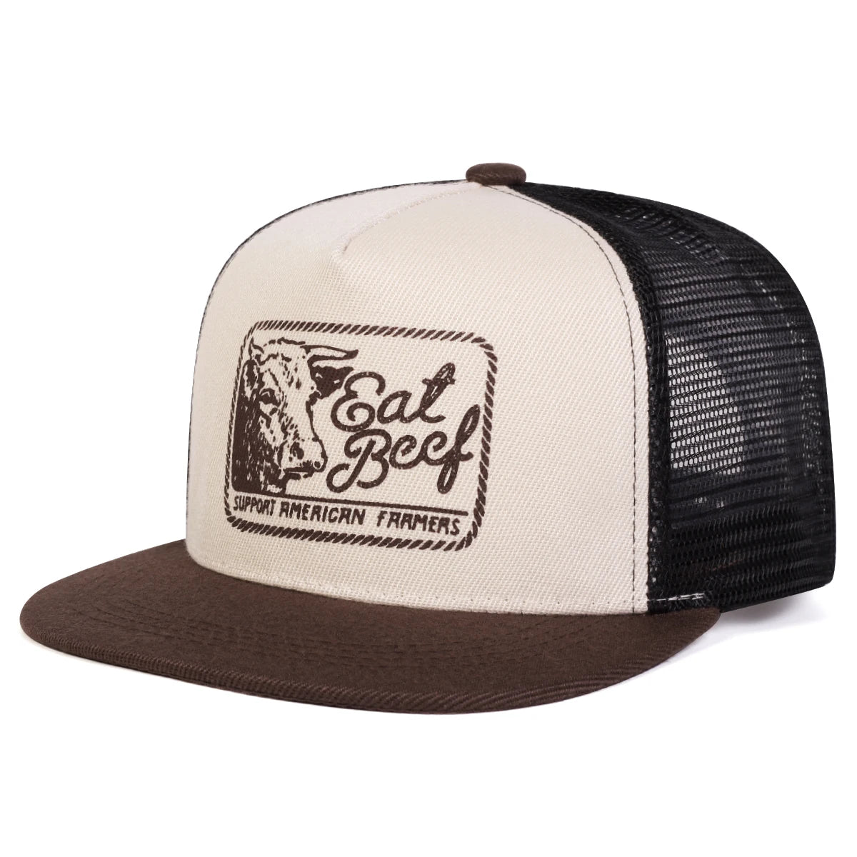 Unisex EAT BEEF Letter Embroidery Hip-hop Net Hats