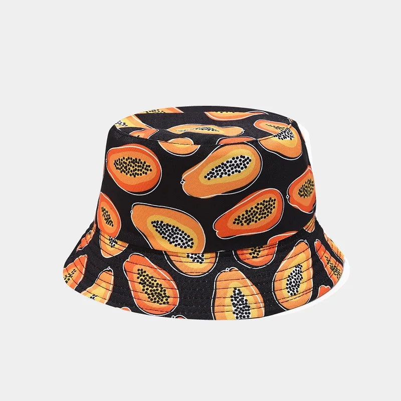 Unisex Tropical Papaya Print Bucket Hat