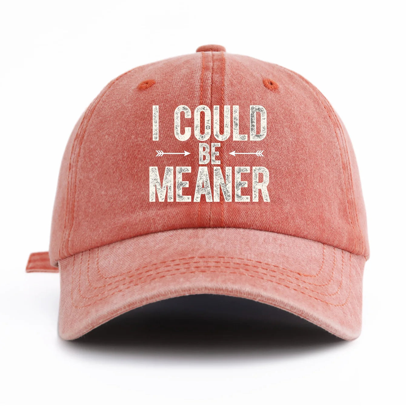 I Could B Meaner Washed Retro Baseball Cap