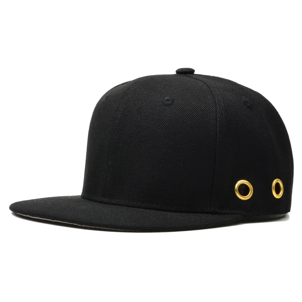 Solid Black Adjustable Hip Hop Snapback Cap