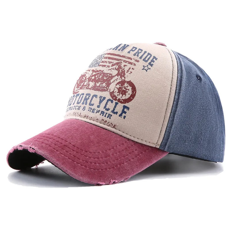 Motorcycle Embroidered Hip Hop Snapback Cap