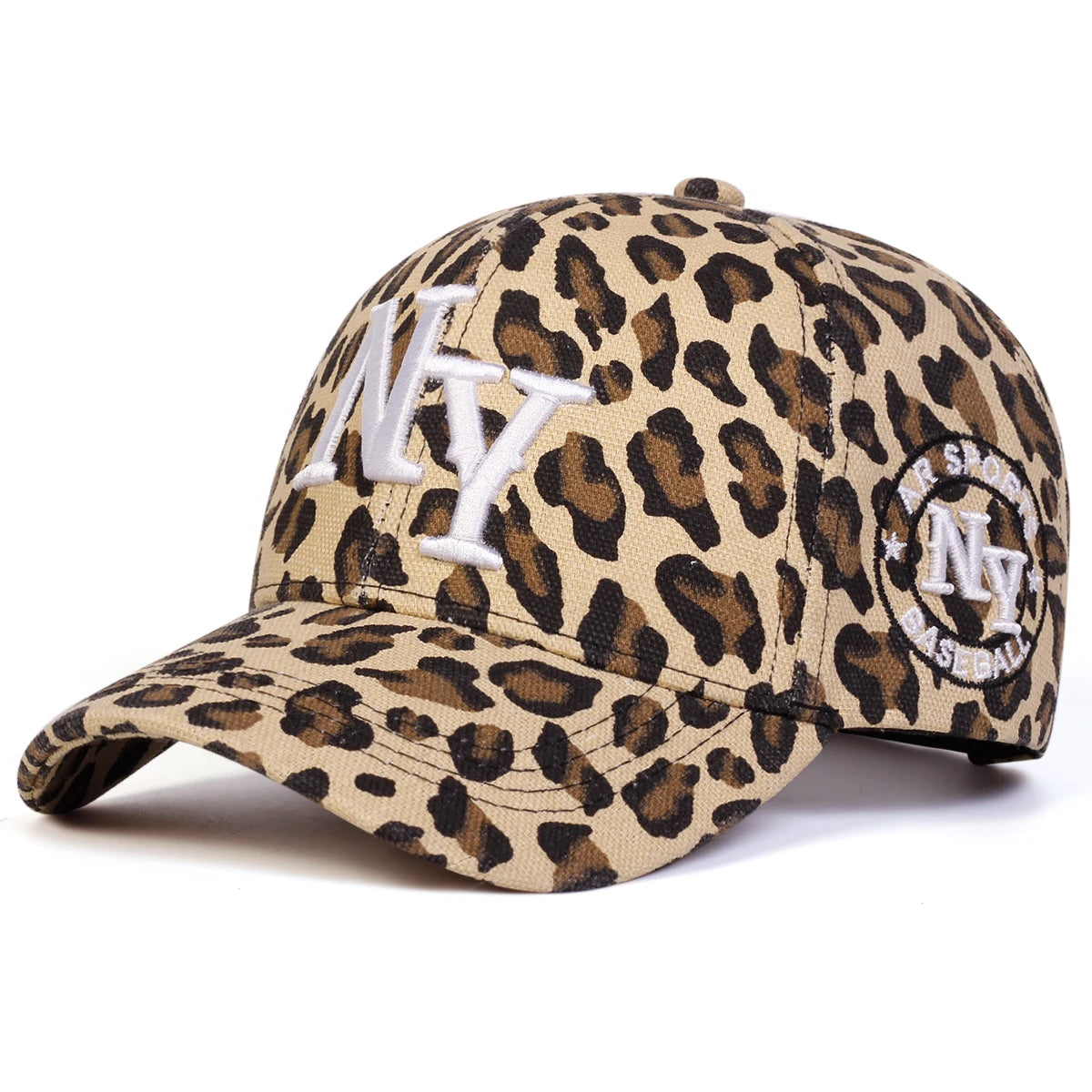 Unisex Leopard Print Letter Embroidered Baseball Cap