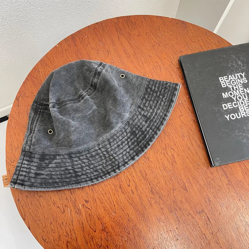 Unisex Washed Denim Bucket Hat
