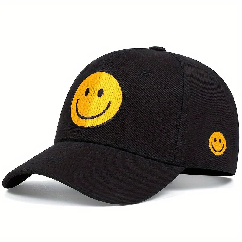Smiling Face Embroidered Unisex Baseball Cap