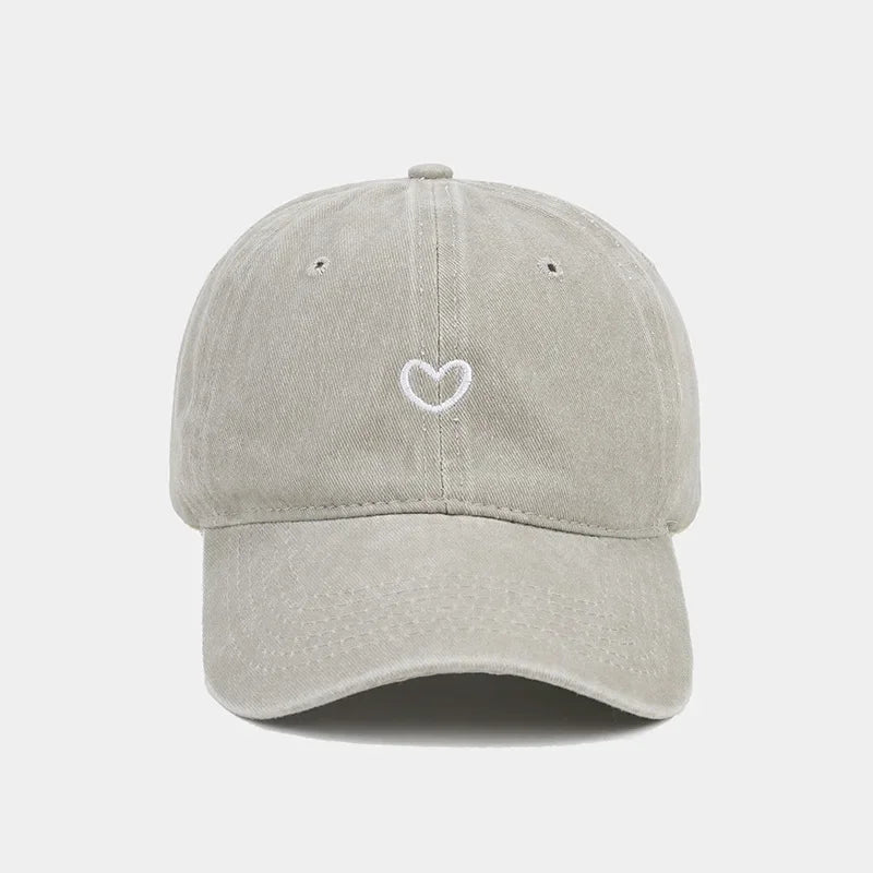 Embroidered Love Washed Baseball Cap