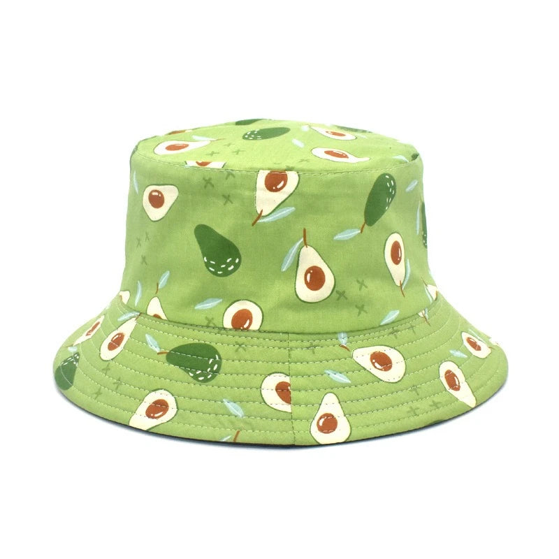 Unisex Avocado Print Reversible Bucket Hat
