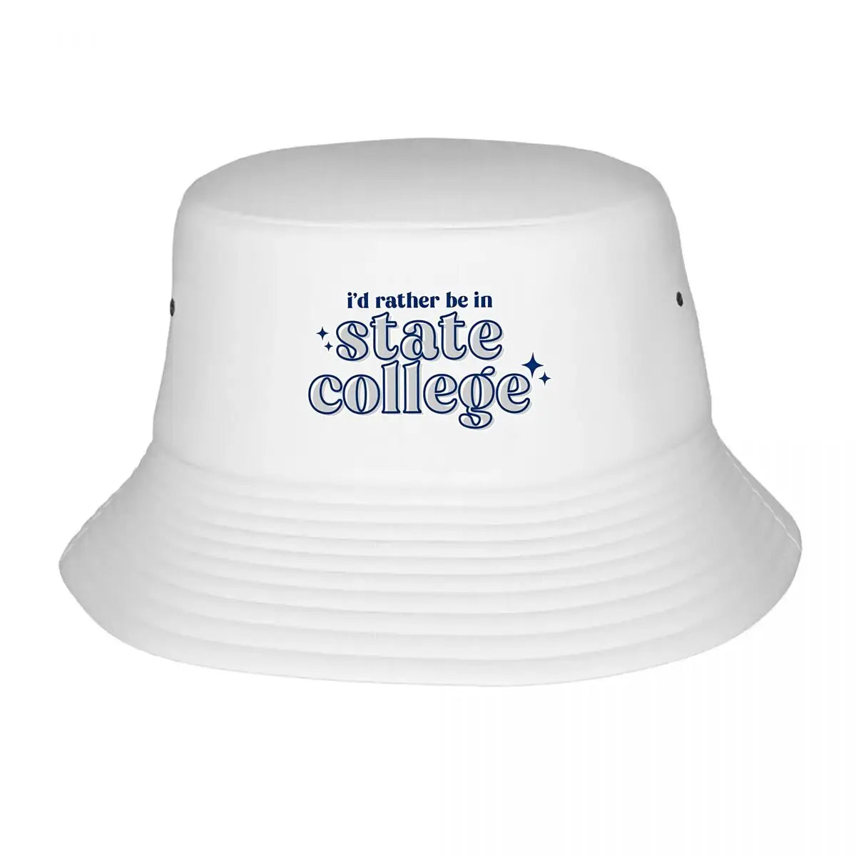Id Rather Be In State College Retro Text Bucket Hat
