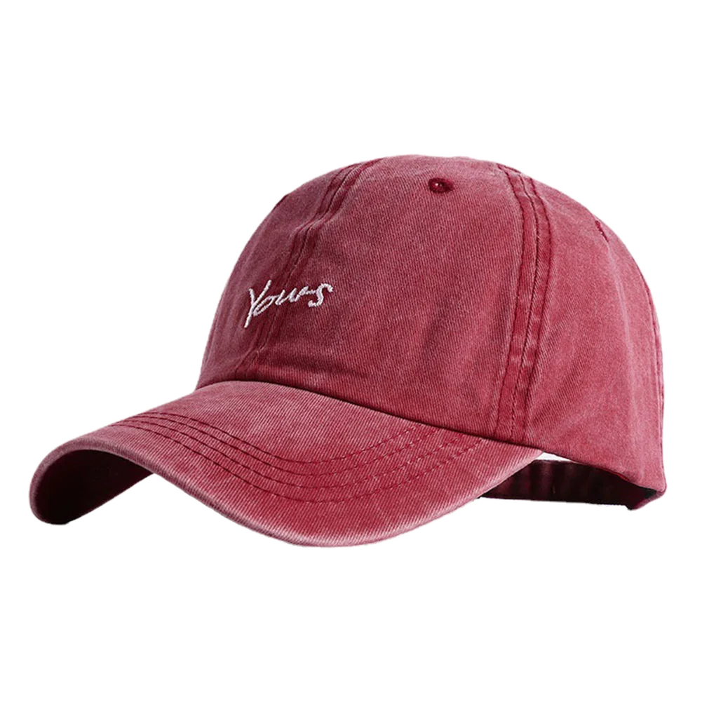 Unisex Yours Letter Embroidery Washed Cotton Baseball Cap