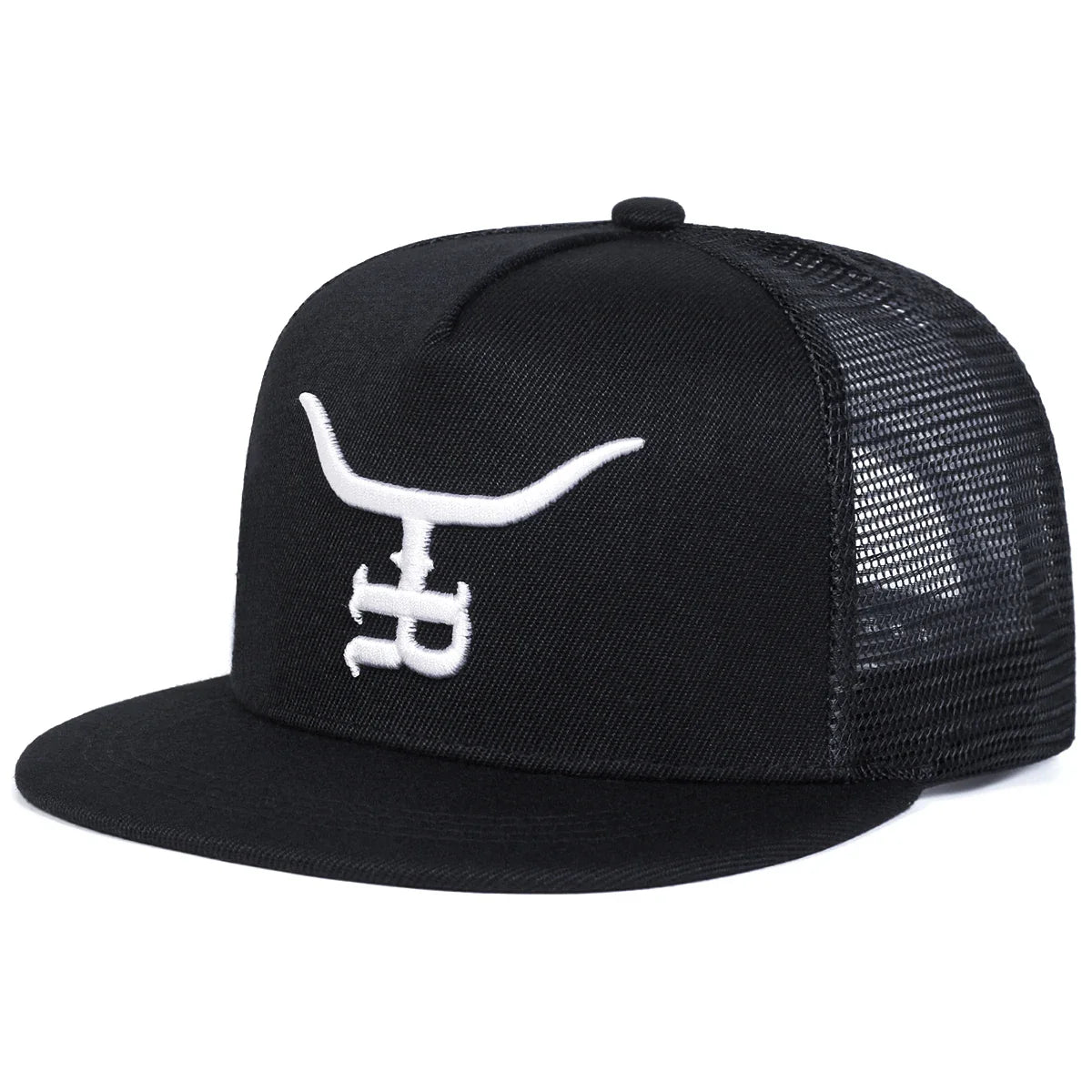 Unisex R Letter Bull Head Embroidery Hip-hop Net Hats
