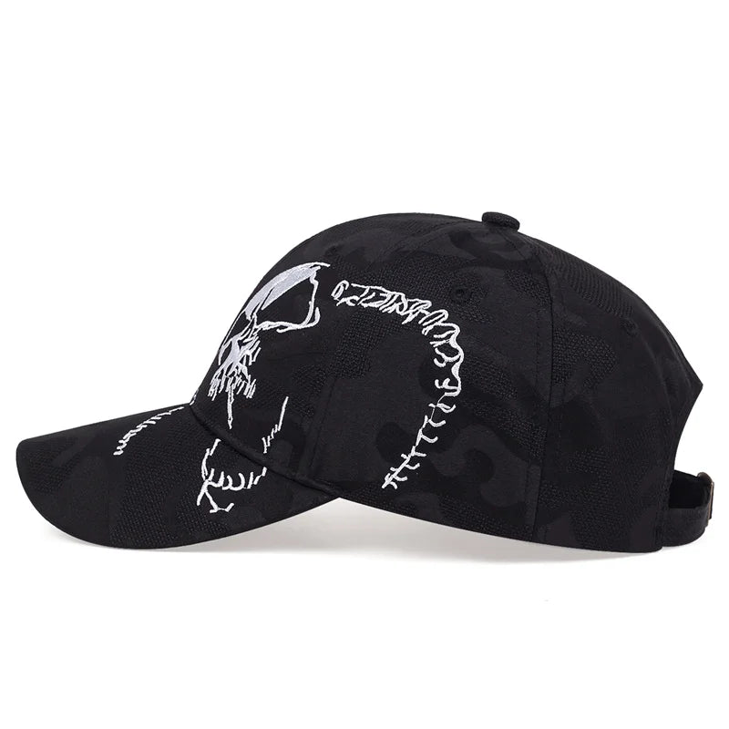 Unisex Side Skull Pattern Embroidery Baseball Caps