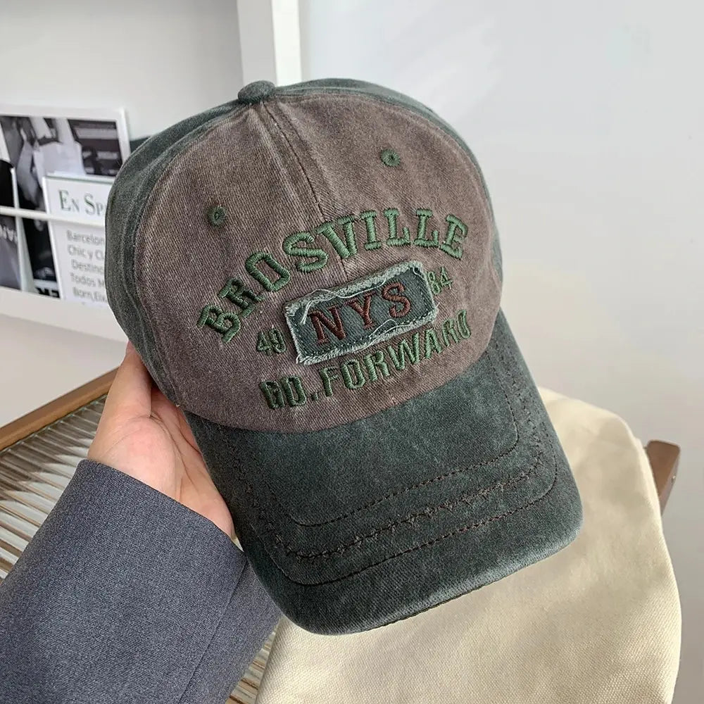 American Retro Letter Washed Baseball Cap
