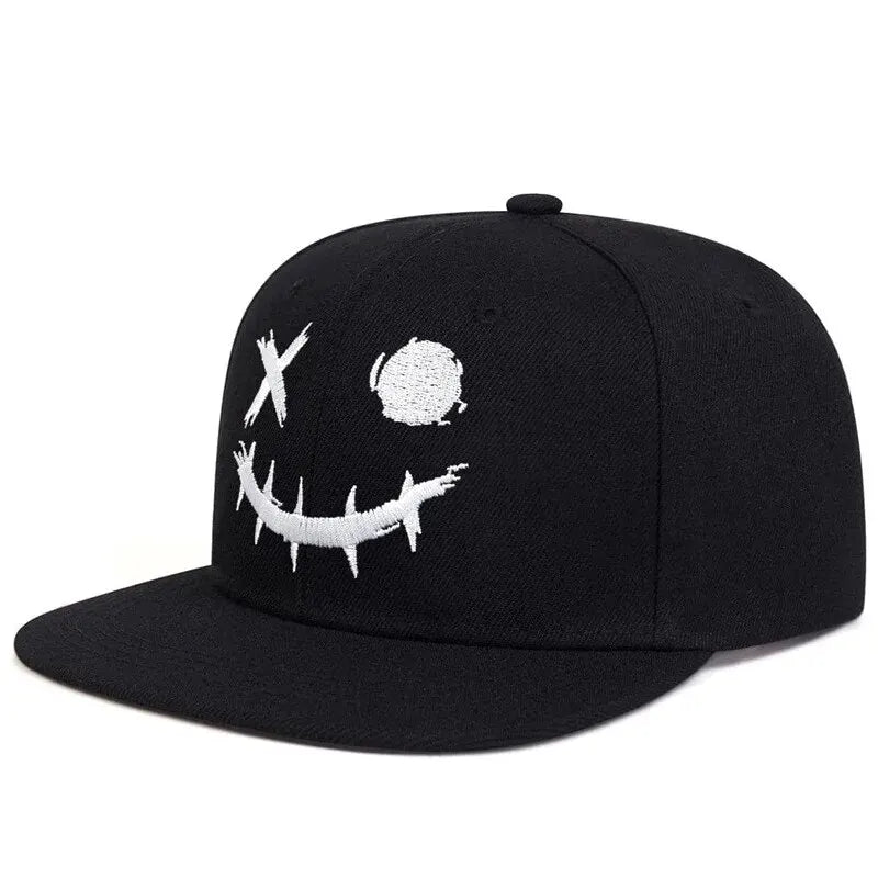 Unisex XO Smiling Face Embroidery Hip-hop Hats