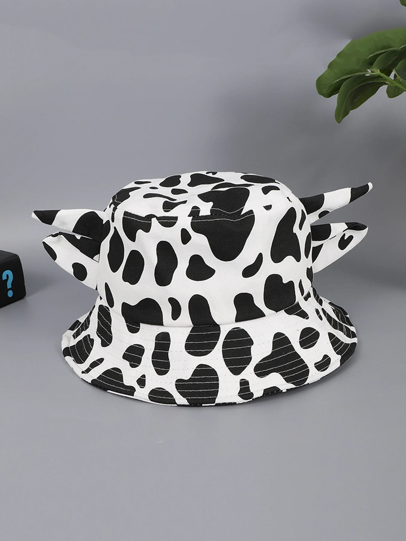 Vintage Cow Print Horn Bucket Hat