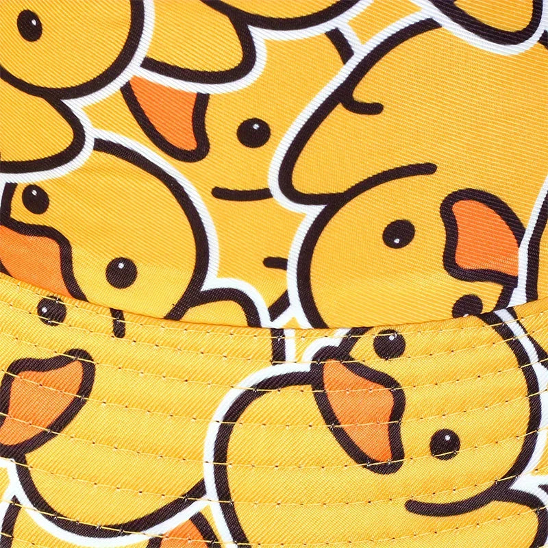 Panama Bucket Hat Little Yellow Duck Print Fisherman hats outdoor Fishing Sun Hat