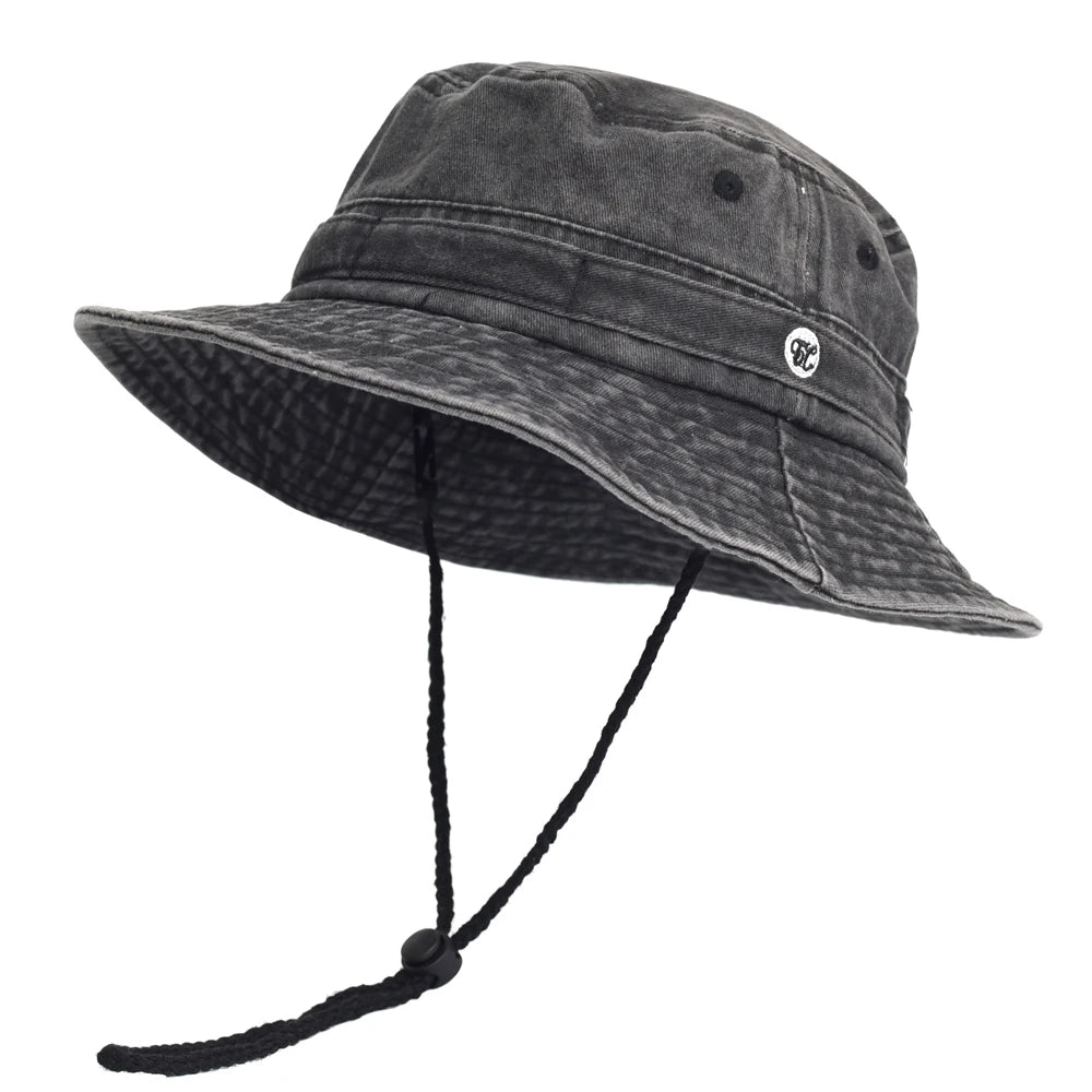 Washed Cotton Bucket Hats Spring Summer