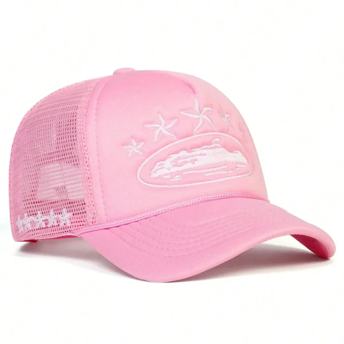 Unisex Five Star Embroidered Mesh Baseball Cap
