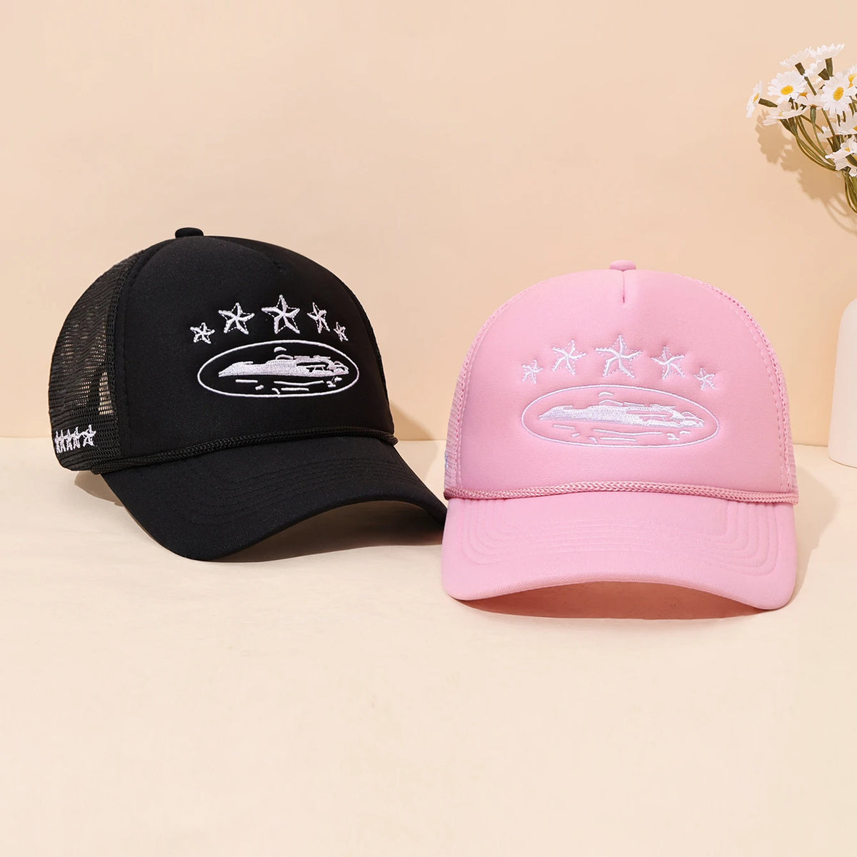 Embroidered Mesh Duckbill Baseball Hat