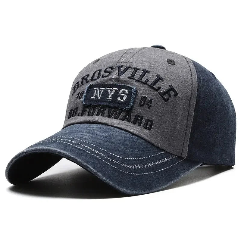 Casual Washed Embroidered Curved Brim Baseball Cap