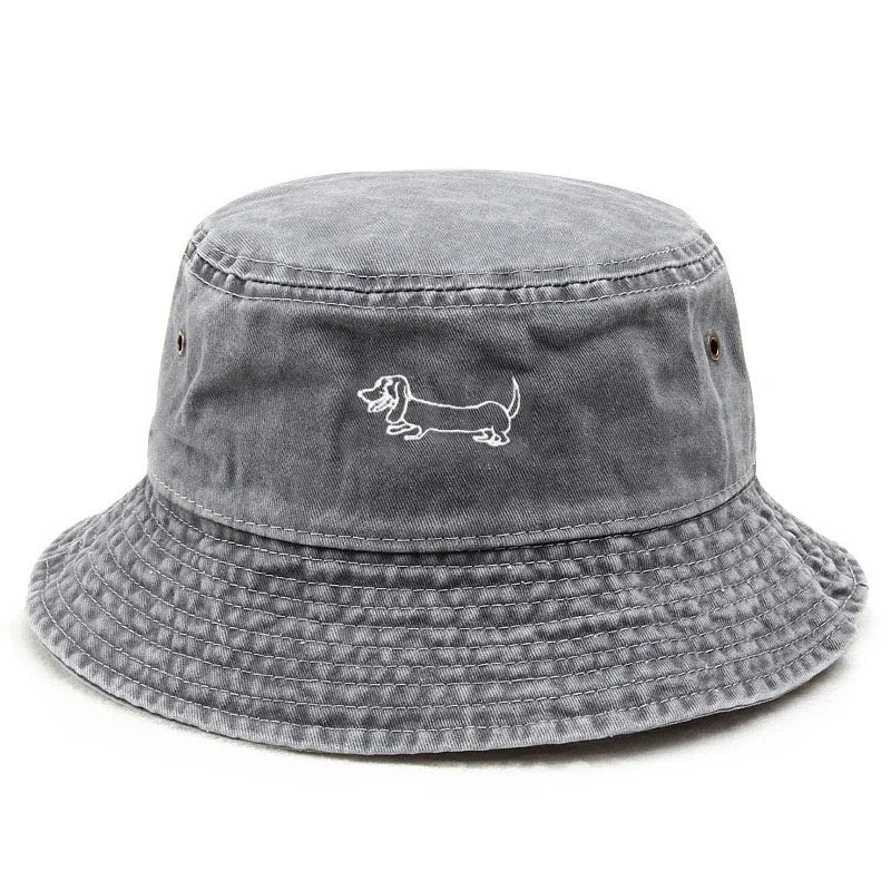 Cute Cotton Washed Vintage Pet Pattern Bucket Hat