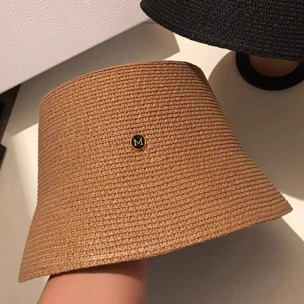 Japanese Designer Straw Weaving Bucket Hat