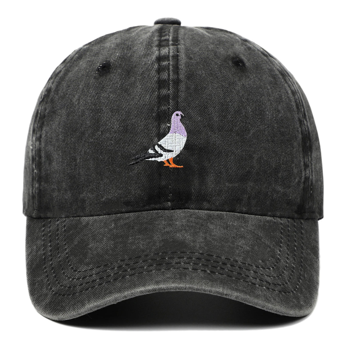 Embroidered Pigeon Washed Outdoor Sports Baseball Cap