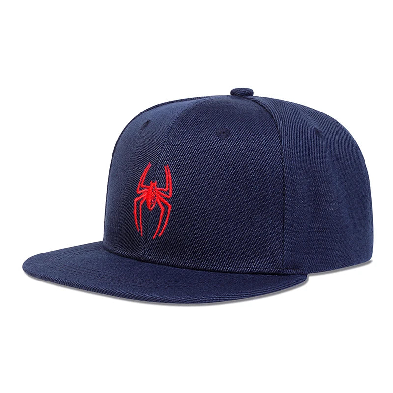 Children Spider Embroidery Snapback Cap Outdoor