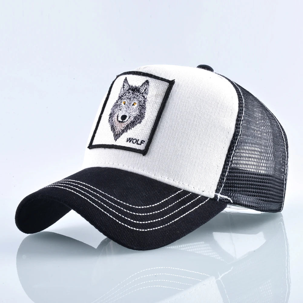 Embroidered Wolf Patch Hip Hop Baseball Cap