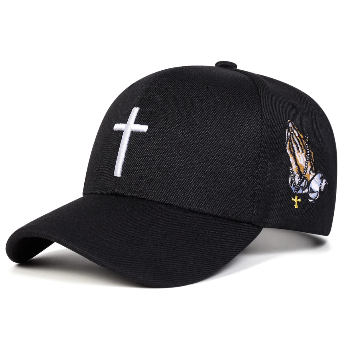 Unisex Cross Embroidery Adjustable Baseball Cap