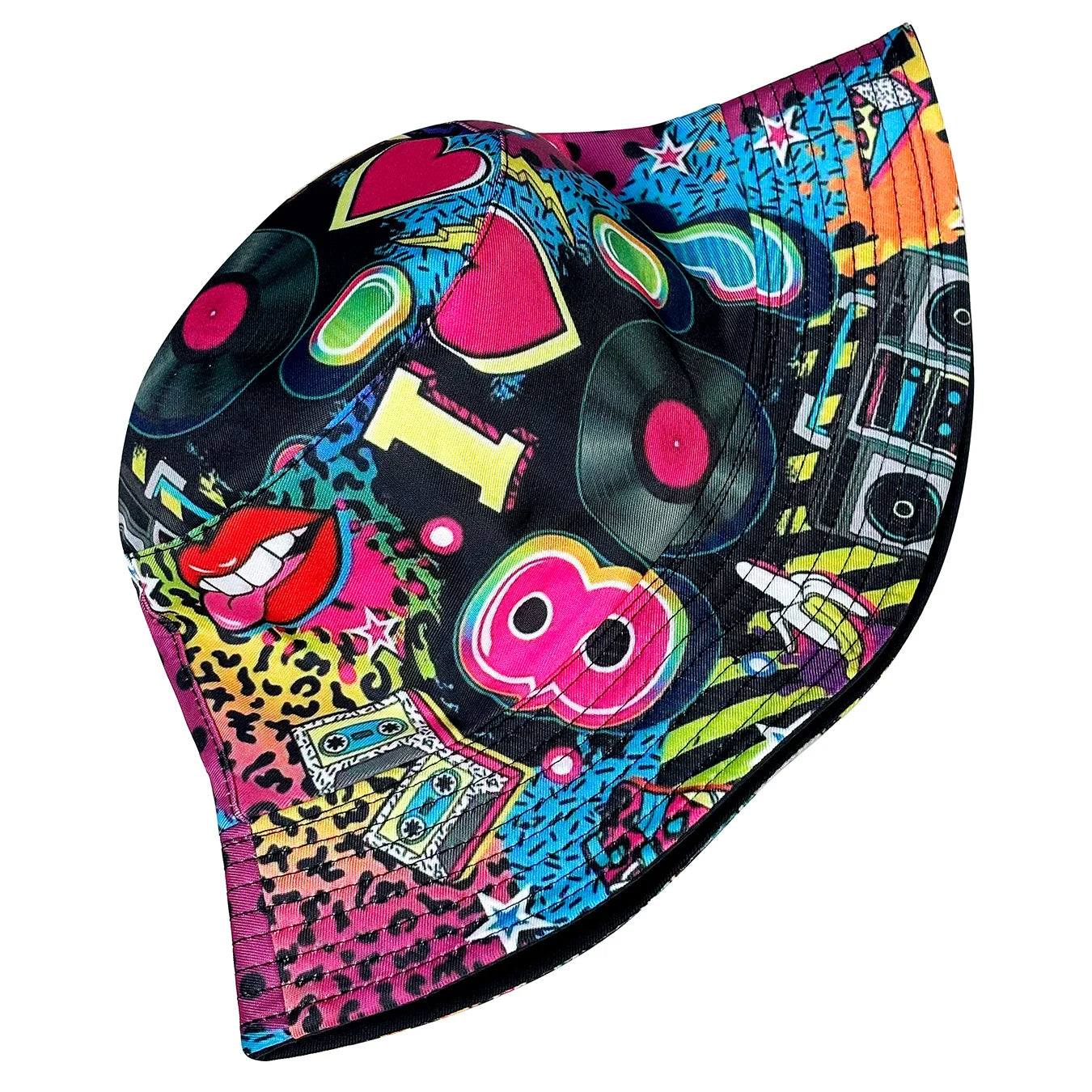 Retro Cassette Tape Reversible Foldable Bucket Hat Unisex