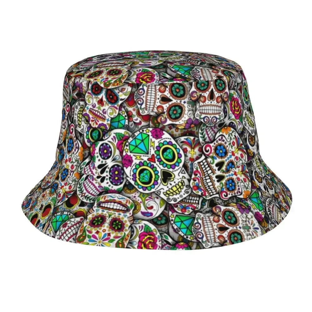 Mexican Sugar Skulls Halloween Bucket Hat