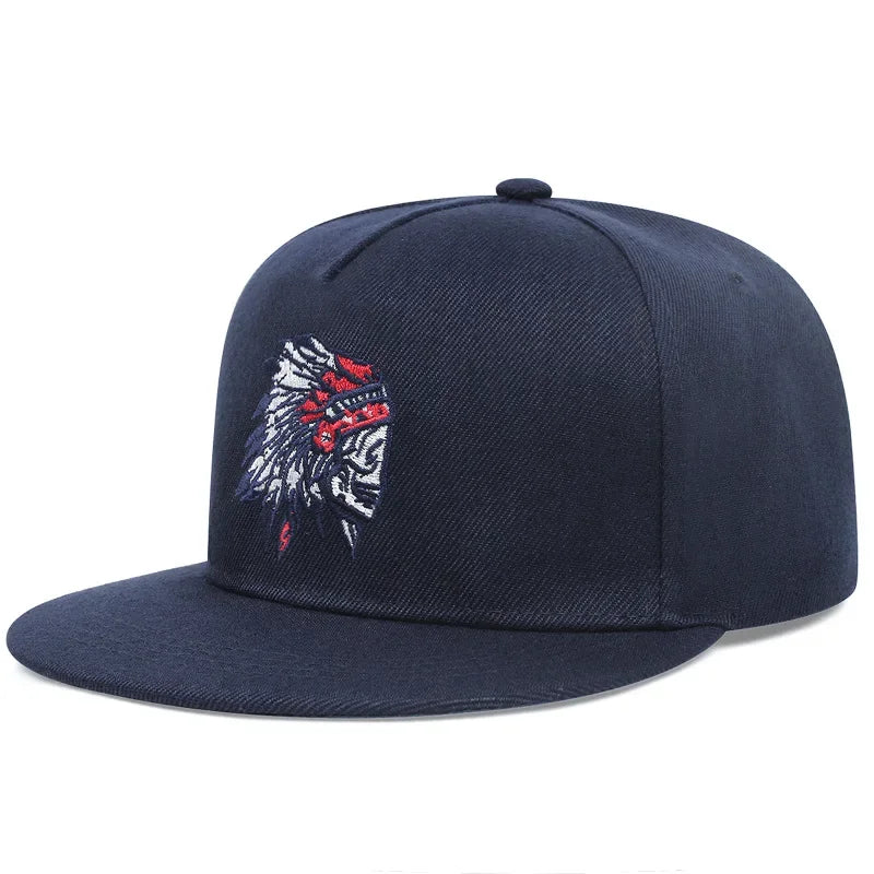 Native American Tribal Embroidery Streetwear Snapback Cap