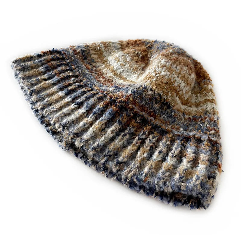 Vintage Wool Acrylic Winter Bucket Hat