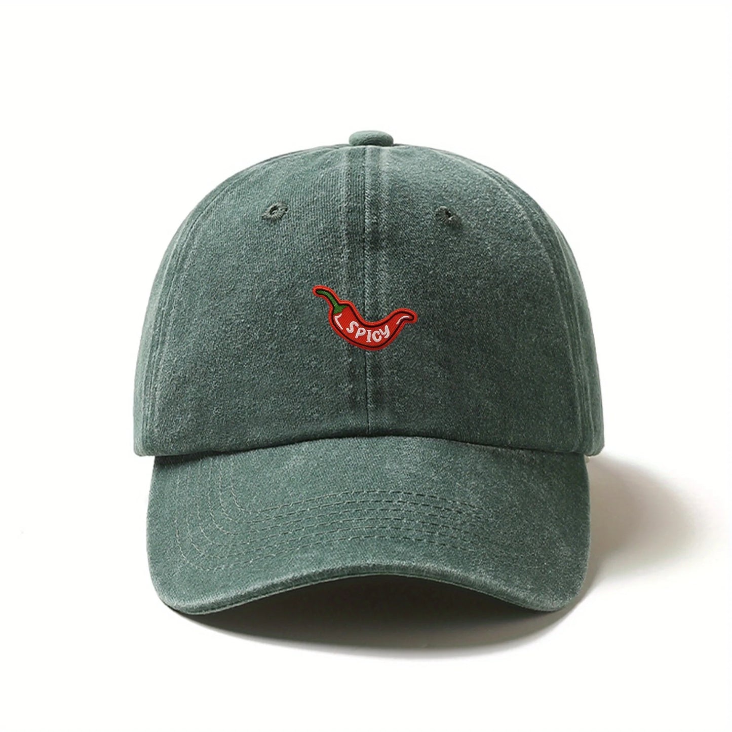 Retro Washed Chili Pepper Embroidery Baseball Cap