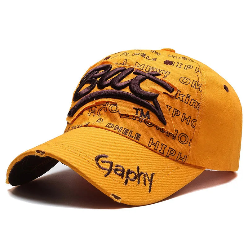 Korean Hip Hop Letter Embroidered Baseball Cap