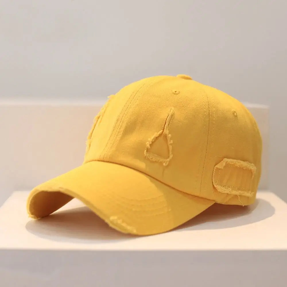 Trendy Worn Hole Letter Streetwear Baseball Cap