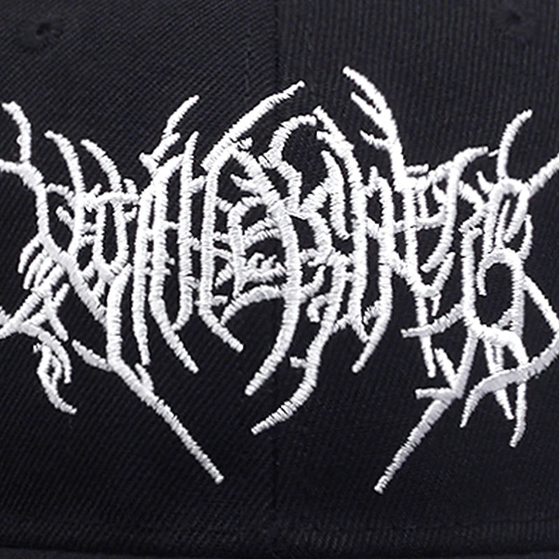 Gothic Embroidered Flat Brim Baseball Hat